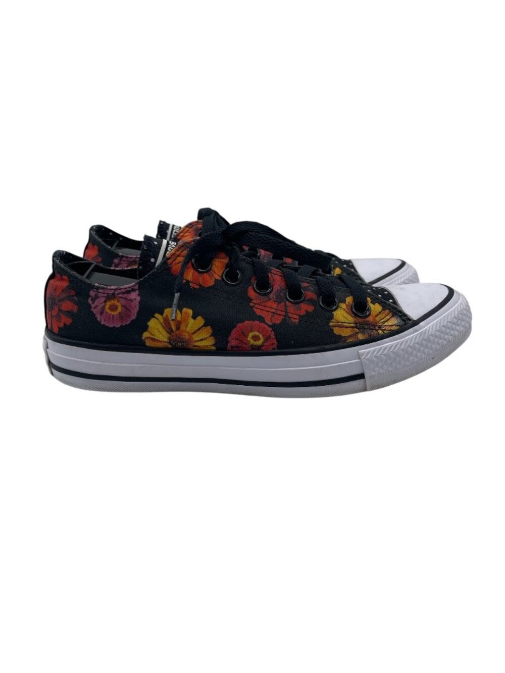 Converse Chuck Taylor All Star Lo Floral Daisy Tropical M/5 -W/7 black polka dot